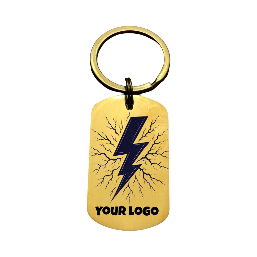 Metal Dog Tag Keychain (5cm x 3cm) – Gold or Silver