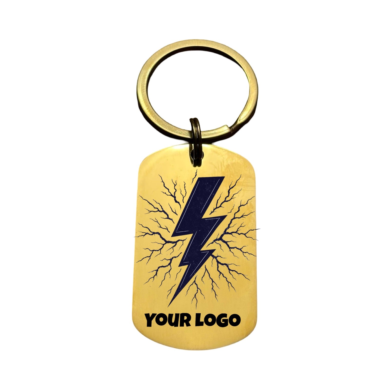 Metal Dog Tag Keychain (5cm x 3cm) – Gold or Silver