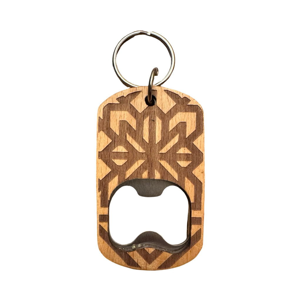 Wood Bottle Opener Keychain (7cm x 4cm)