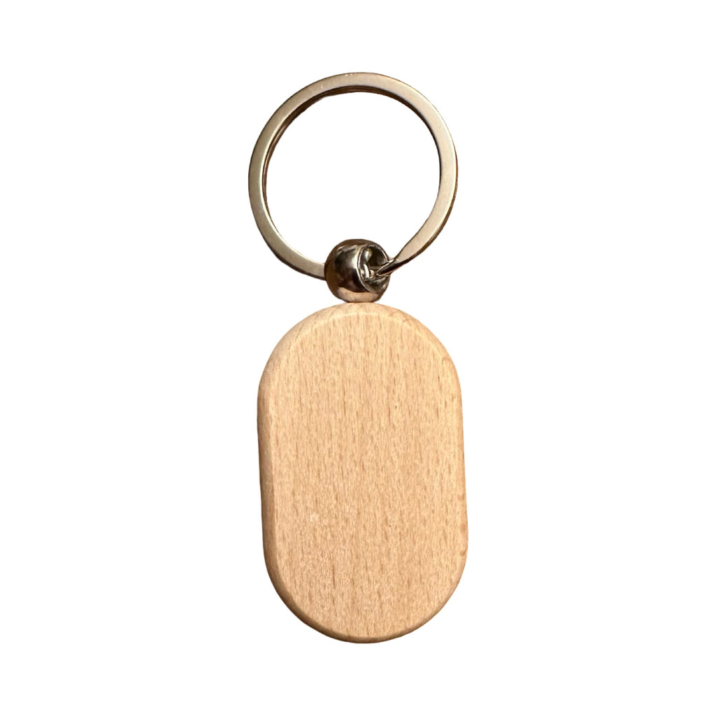 Wood Keychain – Oval (5cm x 3cm)
