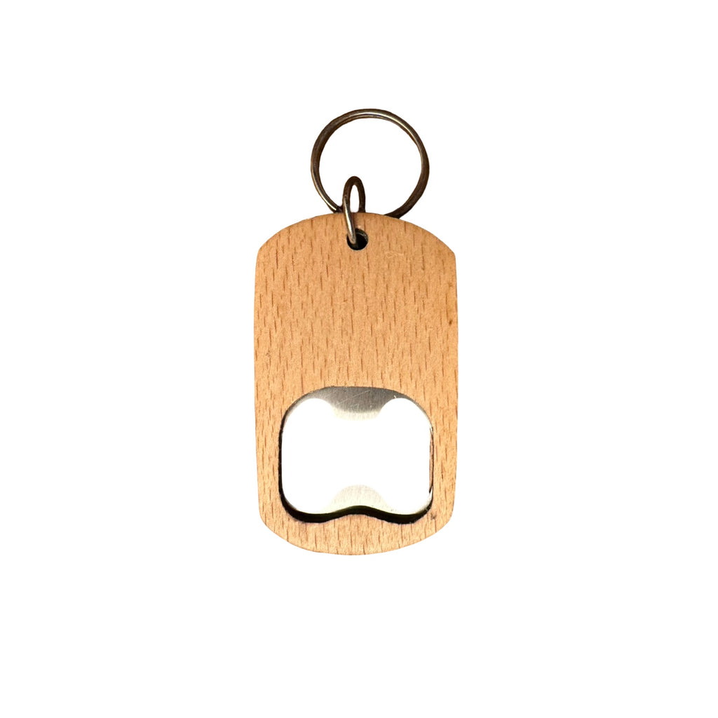 Wood Bottle Opener Keychain (7cm x 4cm)