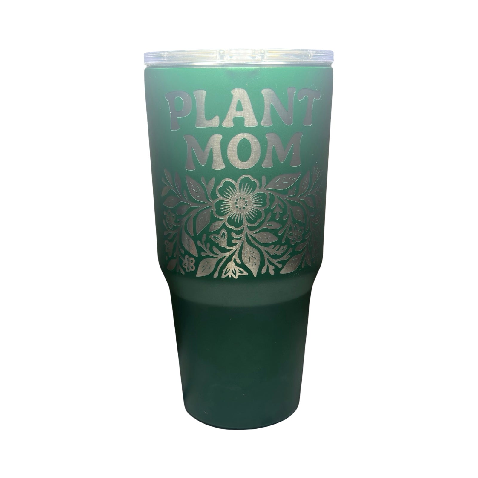 Custom Green 30 oz “Plant Mom” Engraved Tumbler
