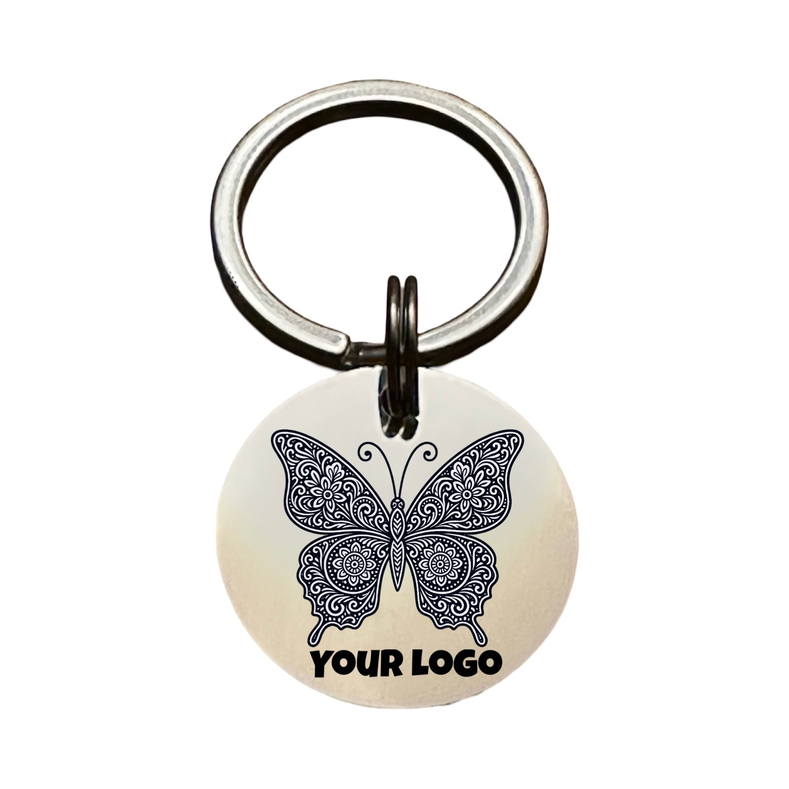 Round Metal Keychain (2.5cm Diameter) – Gold or Silver
