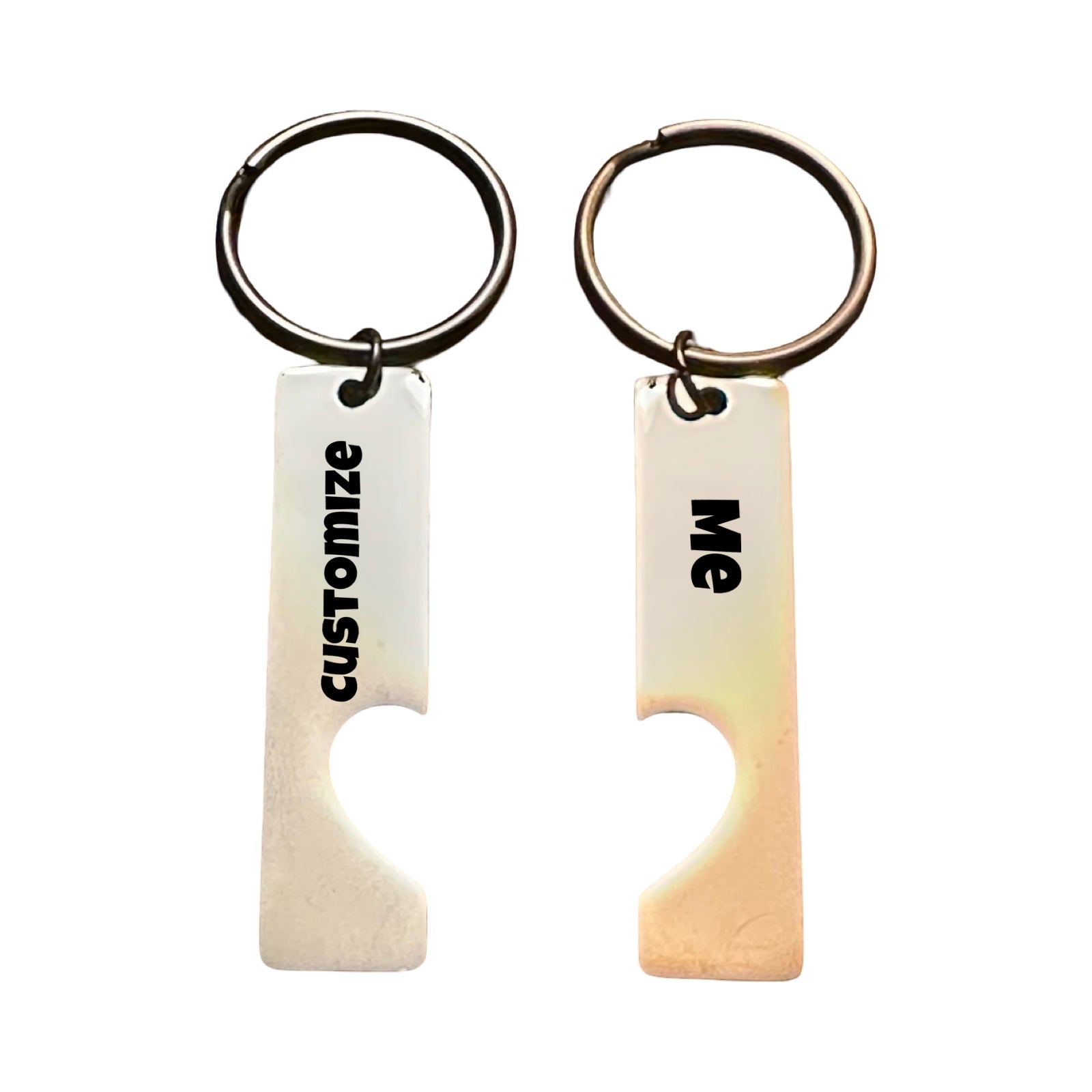 Metal Split Keychain Set (5cm x 2cm) – Gold & Silver
