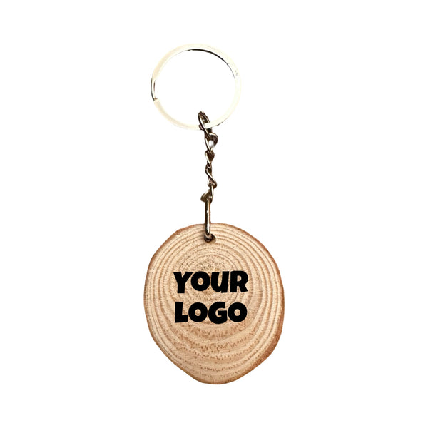 Wood Slice Keychain – Natural Round (4cm Diameter)