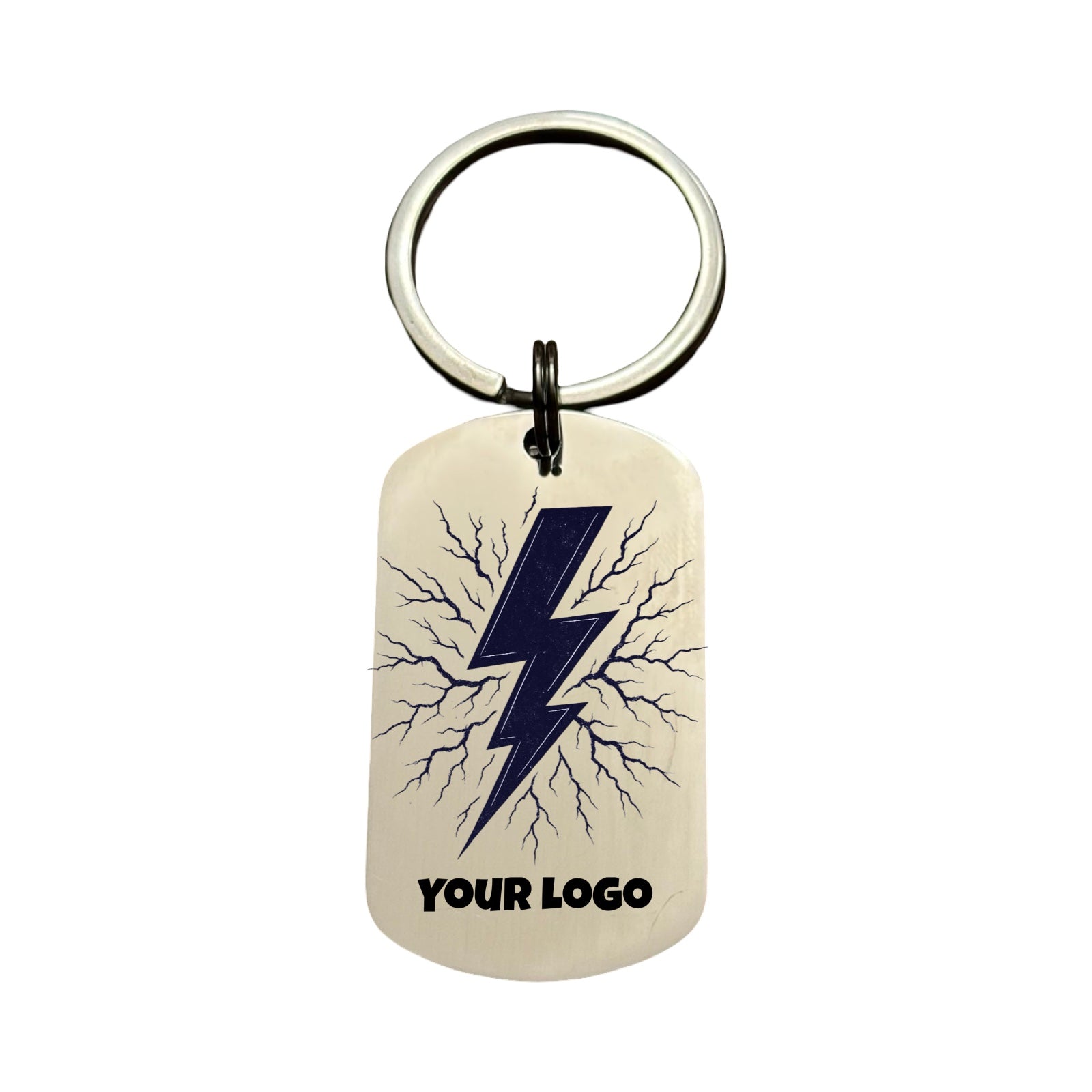 Metal Dog Tag Keychain (5cm x 3cm) – Gold or Silver