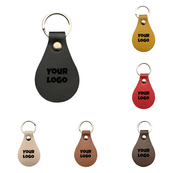 Leather Keychain – Teardrop Shape (6.5cm x 4cm) | Multiple Colors