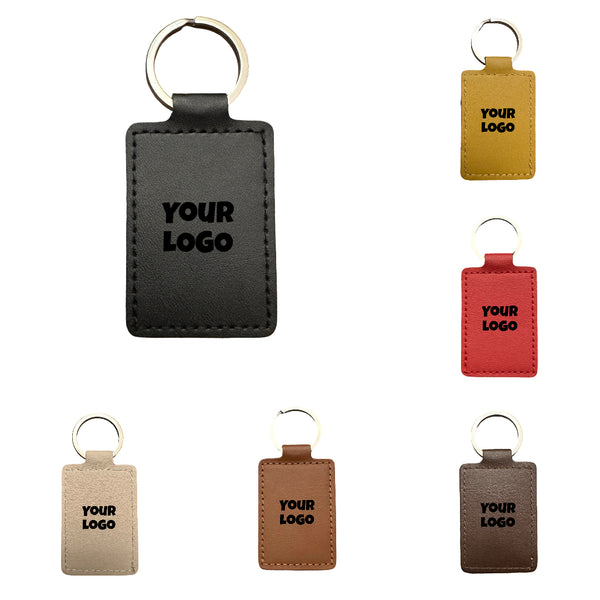 Leather Keychain – Rectangle (6cm x 4cm) | Multiple Colors