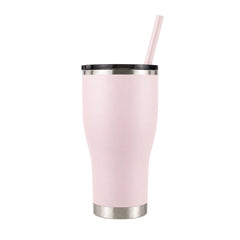 Light Pink HOGG 30oz Modern Curve Tumbler — front with matching straw