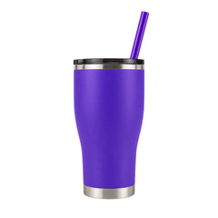 Purple HOGG 30oz Modern Curve Tumbler — front with matching straw