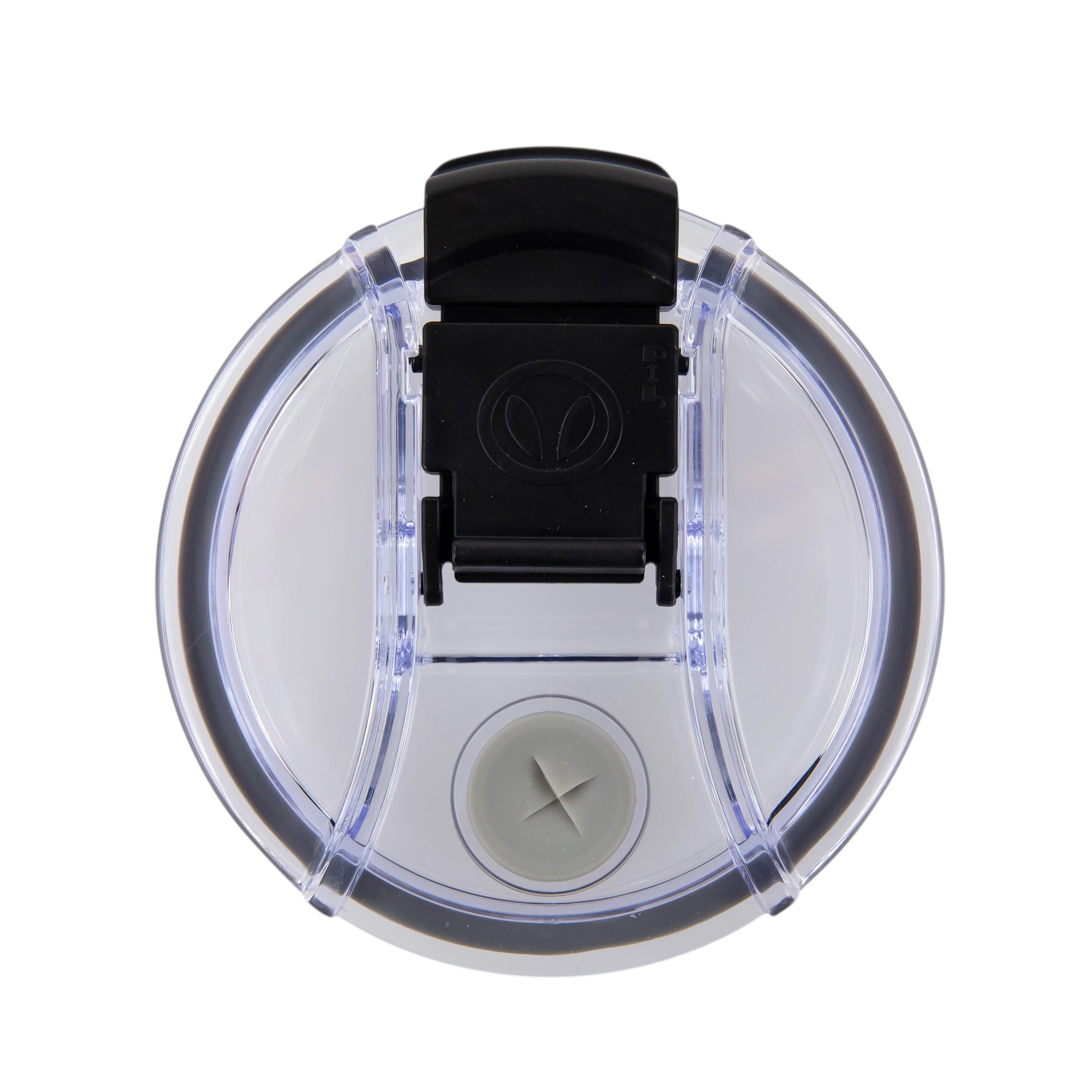 Clear plastic lid for Roco Engraving 40oz Big Swig Tumbler with black sliding closure and straw hole