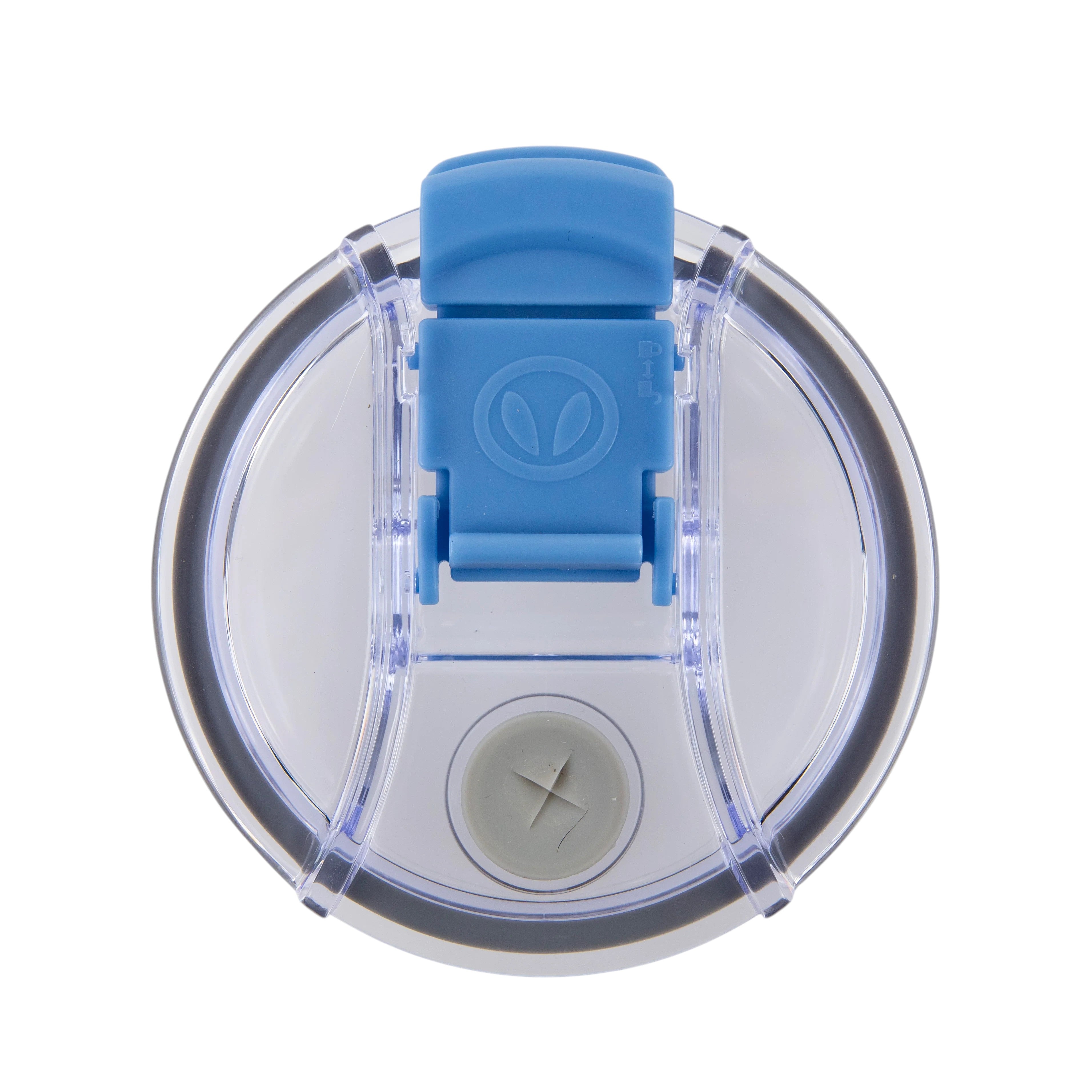 Roco Engraving 40oz Big Swig Tumbler replacement lid with a blue flip-top closure and clear plastic design.