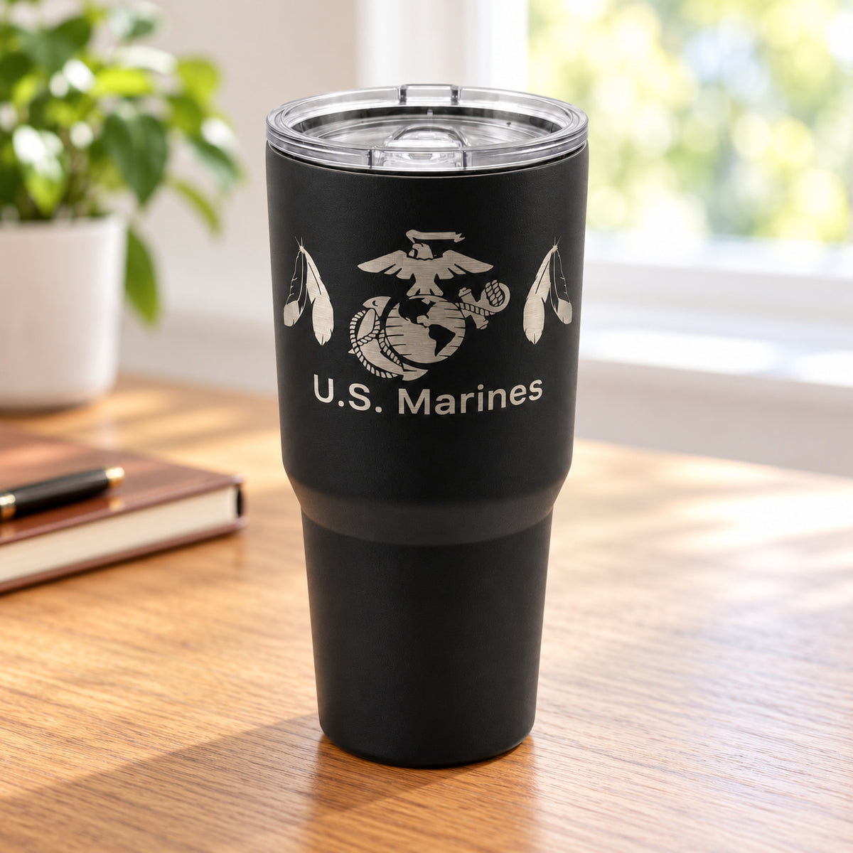 Marines Feathers — marines feathers black — 03 tabletop lifestyle