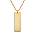 Gold Rectangular Tag Necklace — blank engraving preview base