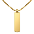 Gold Rounded Tag Necklace — blank engraving preview base