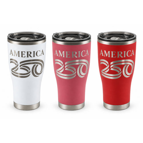 America250 HOGG 30oz Modern Curve engraved tumbler — america 250 group — america 250 three colors