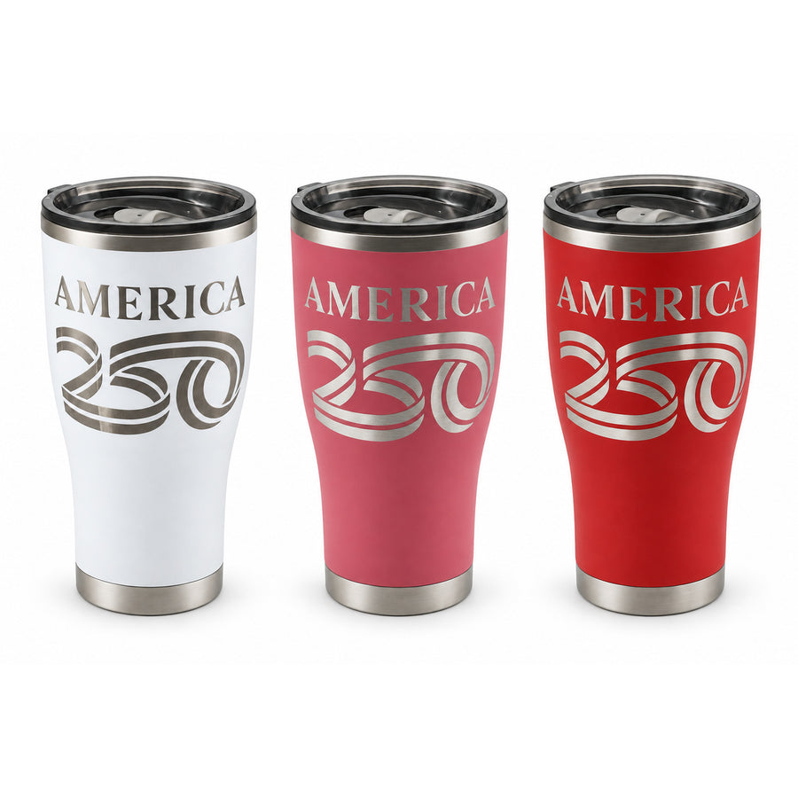America250 HOGG 30oz Modern Curve engraved tumbler — america 250 group — america 250 three colors