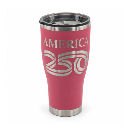 America250 HOGG 30oz Modern Curve engraved tumbler — america 250 pink — 01 white hero