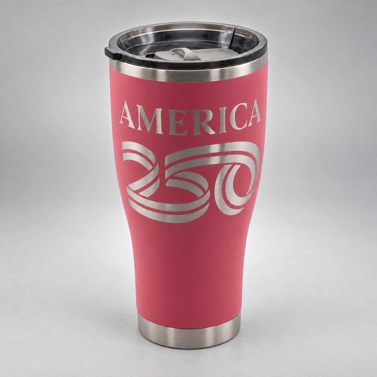 America250 HOGG 30oz Modern Curve engraved tumbler — america 250 pink — 02 engraving studio