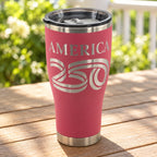 America250 HOGG 30oz Modern Curve engraved tumbler — america 250 pink — 04 outdoor lifestyle