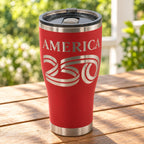 America250 HOGG 30oz Modern Curve engraved tumbler — america 250 red — 04 outdoor lifestyle