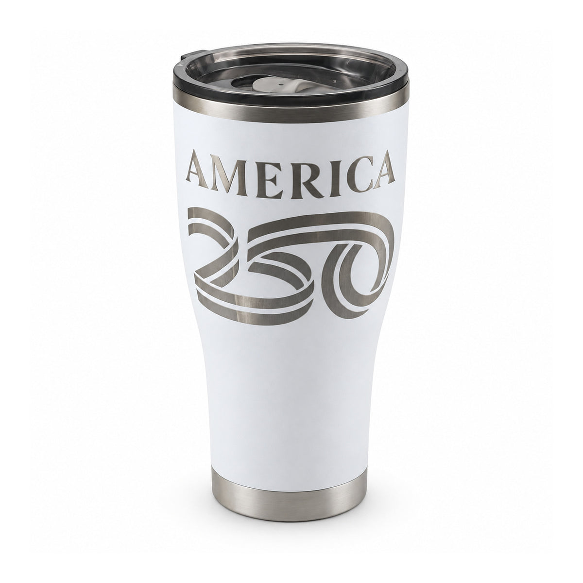 America250 HOGG 30oz Modern Curve engraved tumbler — america 250 white — 01 white hero