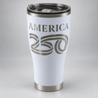 America250 HOGG 30oz Modern Curve engraved tumbler — america 250 white — 02 engraving studio