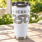 America250 HOGG 30oz Modern Curve engraved tumbler — america 250 white — 04 outdoor lifestyle