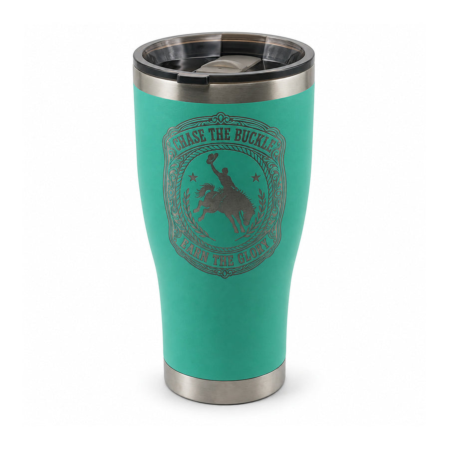 Chase the Buckle HOGG 30oz Modern Curve engraved tumbler — chase the buckle teal — 01 white hero