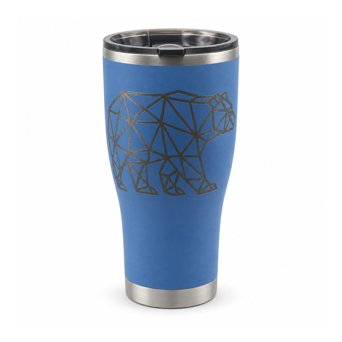 Geometric Bear HOGG 30oz Modern Curve engraved tumbler — geometric bear blue — 01 white hero