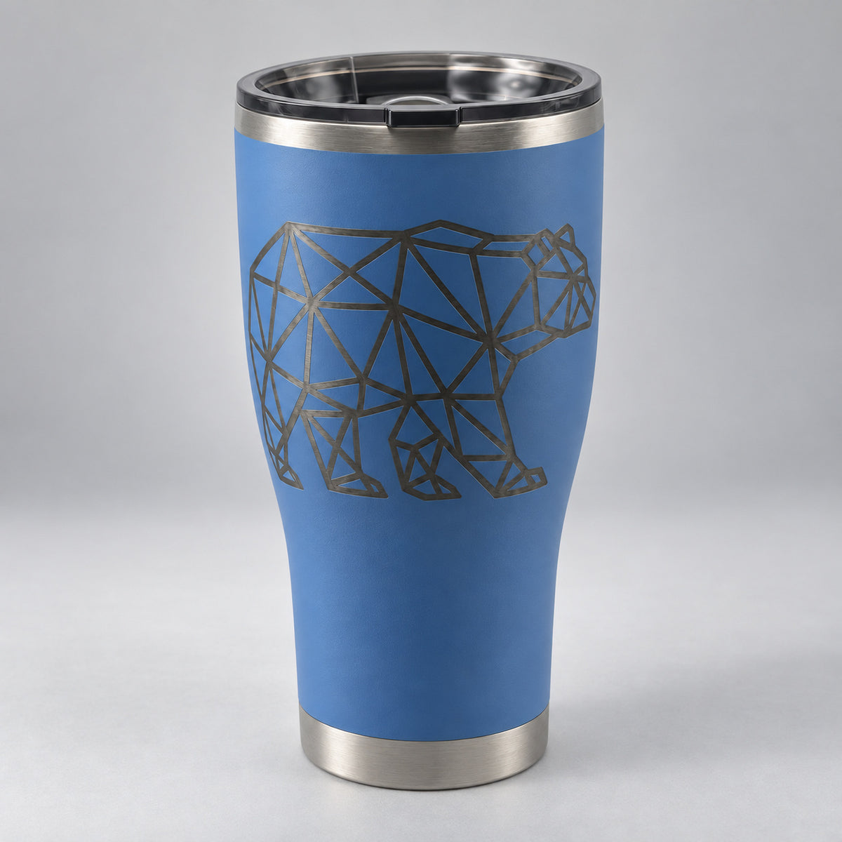 Geometric Bear HOGG 30oz Modern Curve engraved tumbler — geometric bear blue — 02 engraving studio