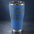 Geometric Bear HOGG 30oz Modern Curve engraved tumbler — geometric bear blue — 05 premium studio