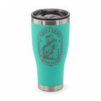 Teal 30oz HOGG Modern Curve tumbler engraved with the Grit & Grace design, white background