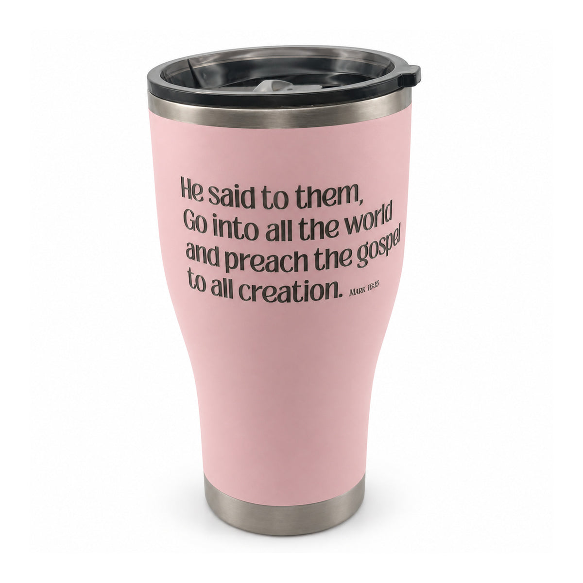 Make Heaven Crowded HOGG 30oz Modern Curve engraved tumbler — make heaven crowded blush — 02 scripture back