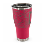 Mama Floral HOGG 30oz Modern Curve engraved tumbler — mama floral deep pink — 03 left floral detail