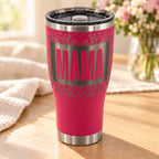Mama Floral HOGG 30oz Modern Curve engraved tumbler — mama floral deep pink — 04 home lifestyle