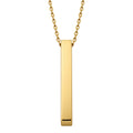 Gold Vertical Bar Necklace front reference, blank face. Photo-guided retouched reference.